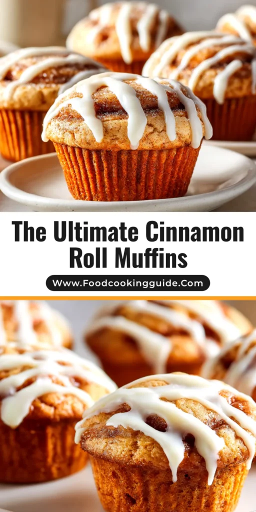 Easy Cinnamon Roll Muffins with a simple cream cheese glaze. The perfect quick breakfast or brunch recipe! #cinnamonrollmuffins #muffinrecipe #breakfastideas