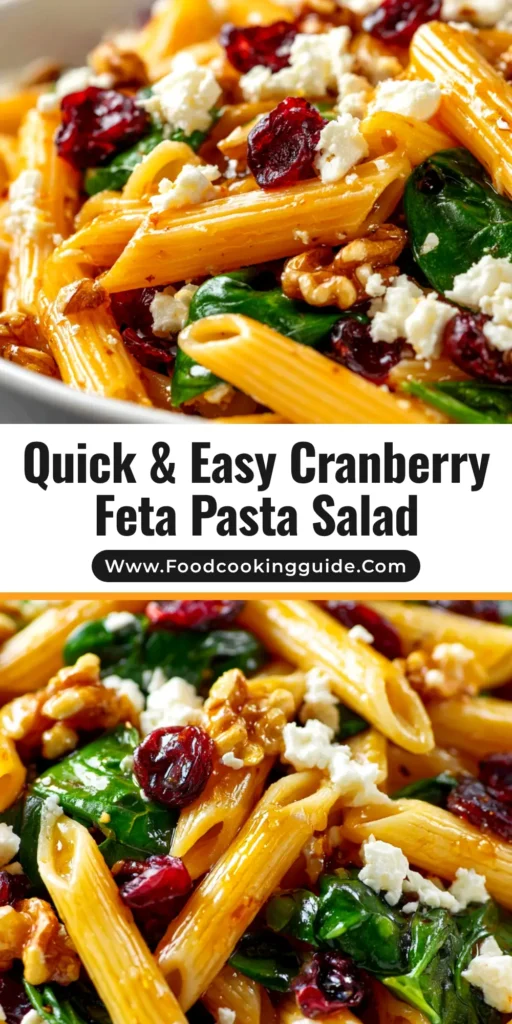 Cranberry Feta Pasta Salad (The Only Recipe You'll Need) 4 A large white bowl filled with Cranberry Feta Pasta Salad, tossed with a light vinaigrette and topped with fresh green onions.