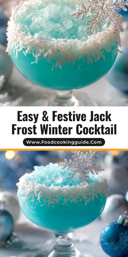 The ultimate Jack Frost Cocktail recipe! This vibrant blue winter cocktail is made with pineapple juice, blue curacao, and cream of coconut for a festive holiday drink.