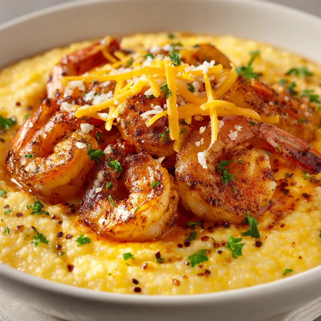 A rustic skillet filled with savory shrimp, andouille sausage, and bacon in a rich Creole sauce, ready to be served over grits. A key step in our shrimp and grits recipe.