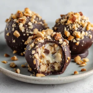 A close-up of the Snickers cheese ball, showing the creamy texture and generous chunks of candy bars inside.