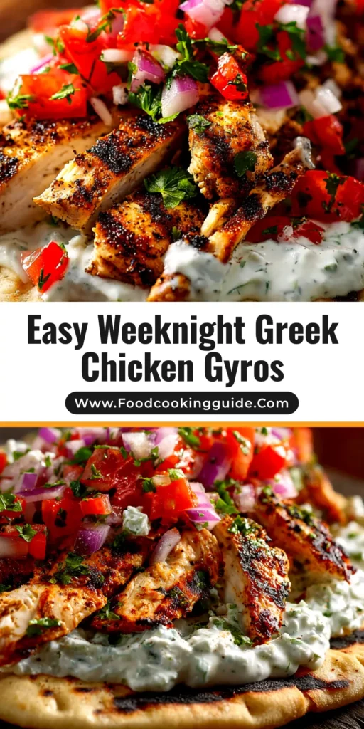 Greek Chicken Gyros (Authentic & Easy Recipe) 4 A close-up of a homemade Greek chicken gyro wrapped in a pita with tzatziki sauce, fresh tomatoes, and onions, ready to be eaten.