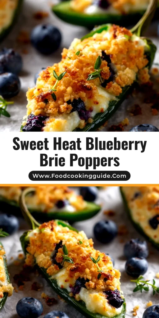 A platter of delicious Blueberry Brie Jalapeno Poppers wrapped in crispy bacon and drizzled with a balsamic glaze, ready to be served as a party appetizer.