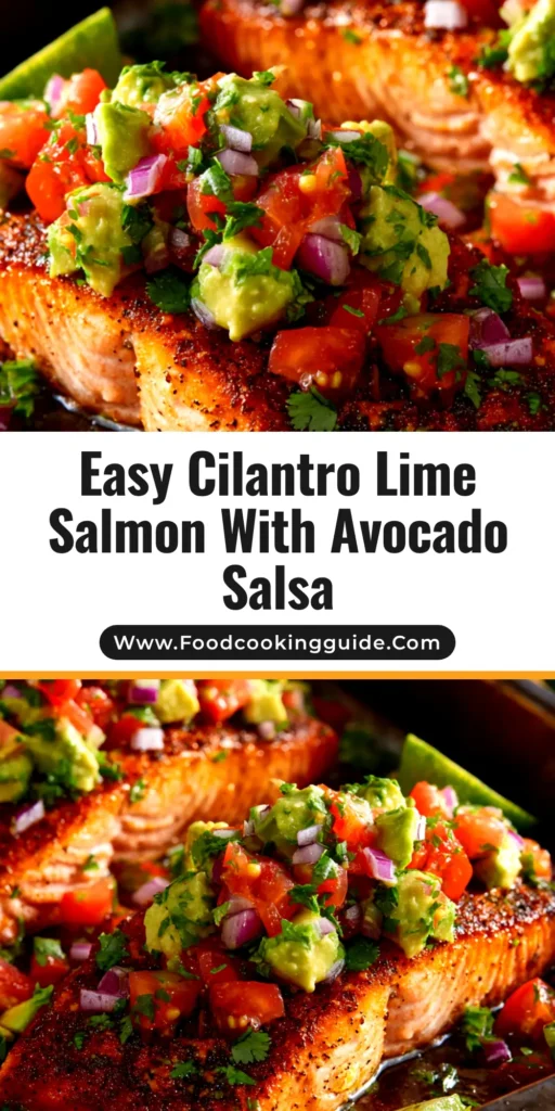 A beautiful platter of Cilantro Lime Salmon, perfectly baked and garnished with fresh cilantro and lime wedges, ready to be served.