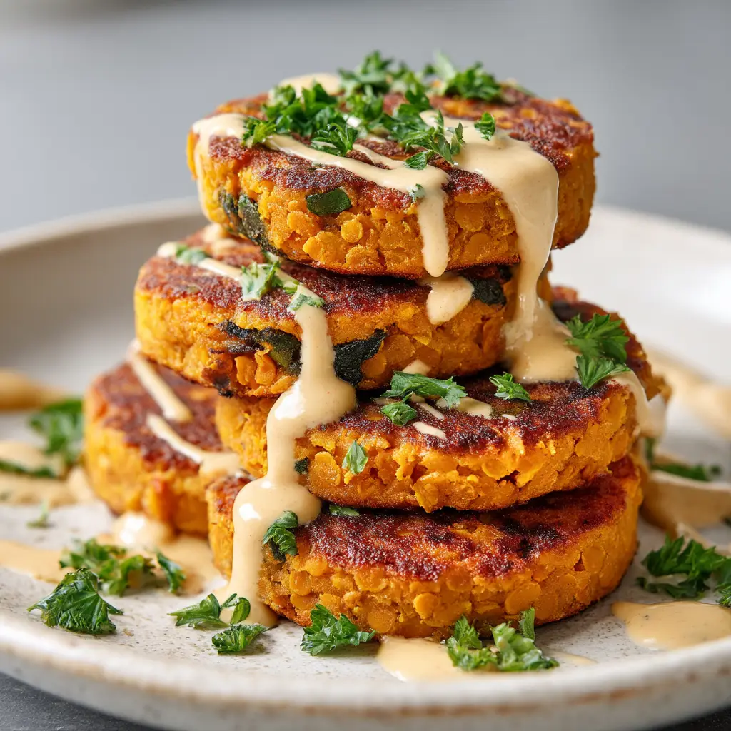 A stack of freshly cooked homemade sweet potato fritters, showcasing their golden and crispy exterior.