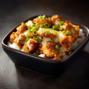 A close-up shot of golden-brown Honey Butter Chicken pieces being tossed in a skillet. The sauce is bubbling and coating each piece perfectly.