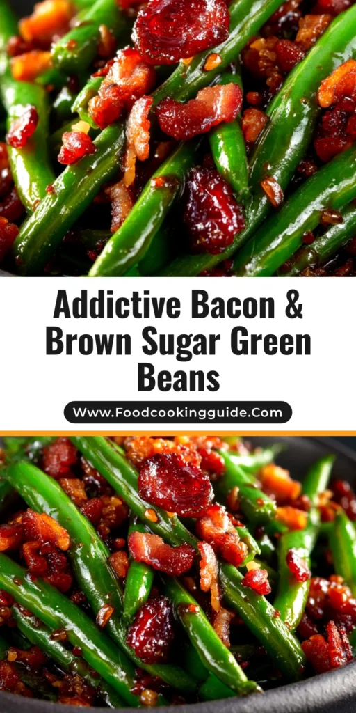 Crack Green Beans: The Addictive Side Dish You Can't Resist 3 A top-down view of a white serving dish filled with delicious Crack Green Beans, garnished with crispy bacon bits. The beans are glistening with a sweet and savory glaze.