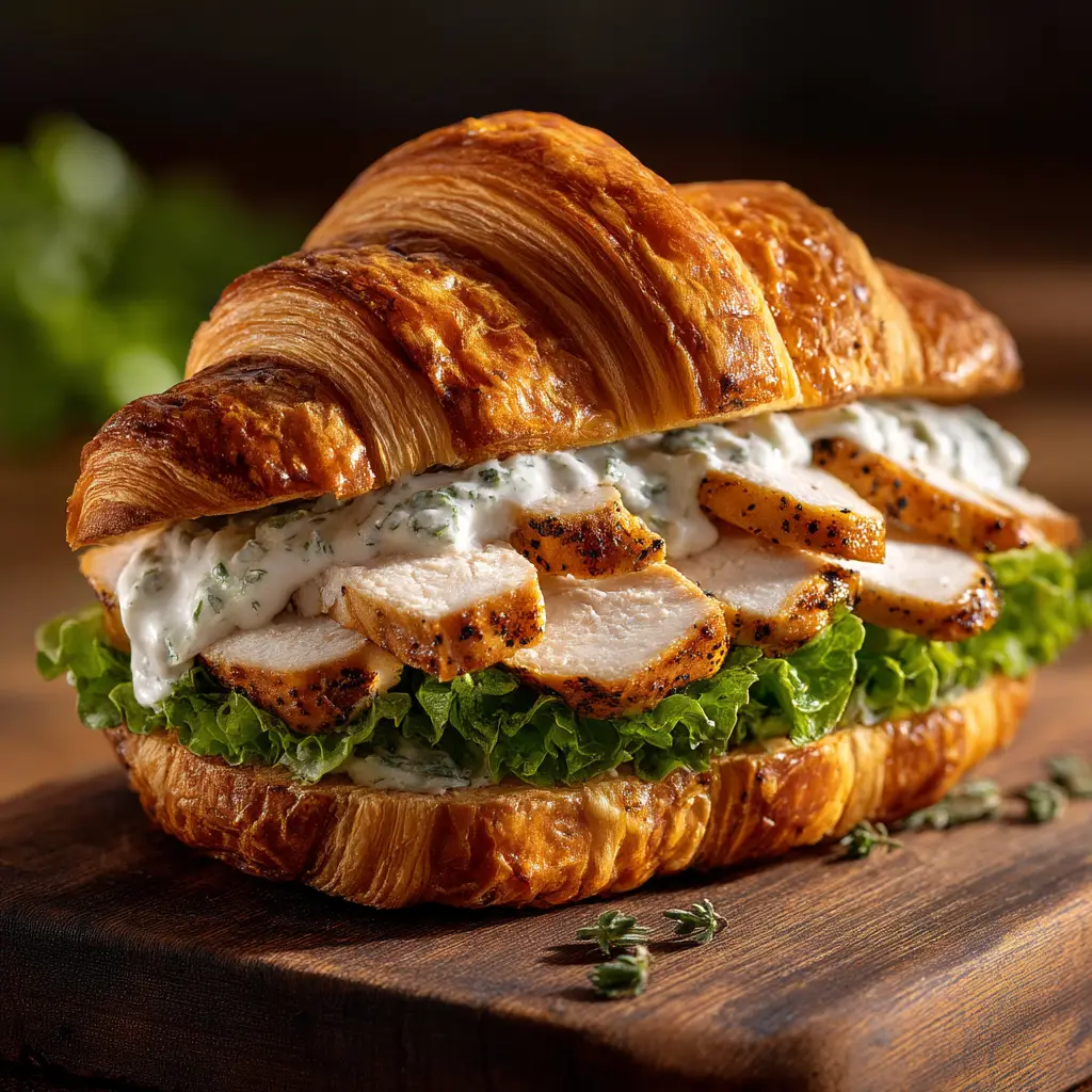 A close-up of the creamy chicken Caesar filling being mixed in a bowl, with shredded parmesan and black pepper visible.