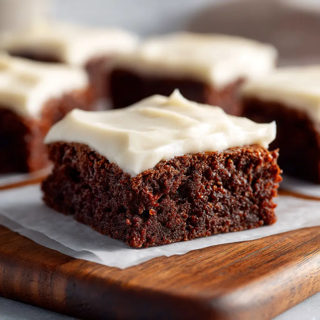 A pan of freshly baked banana bread brownies just out of the oven, ready to be sliced. A great recipe for sharing.