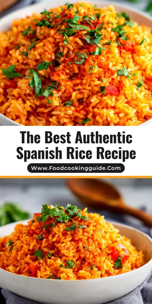 Spanish Rice Recipe: Authentic Flavor in One Pot 3 A close-up shot of fluffy, vibrant Spanish Rice Recipe in a rustic serving bowl, garnished with fresh cilantro. The best one-pot Spanish rice.