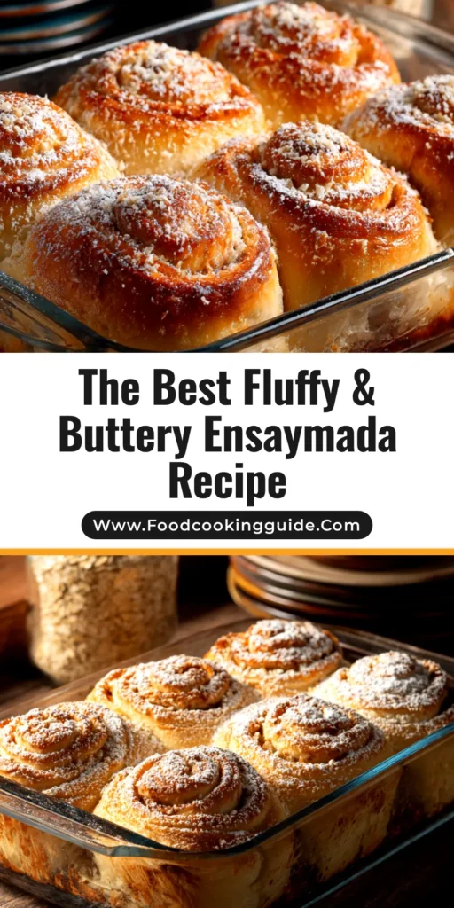 A close-up shot of a golden-brown baked ensaymada on a wire rack, generously topped with buttercream, sugar, and grated cheese. This image showcases the perfect result of our Ensaymada Recipe.