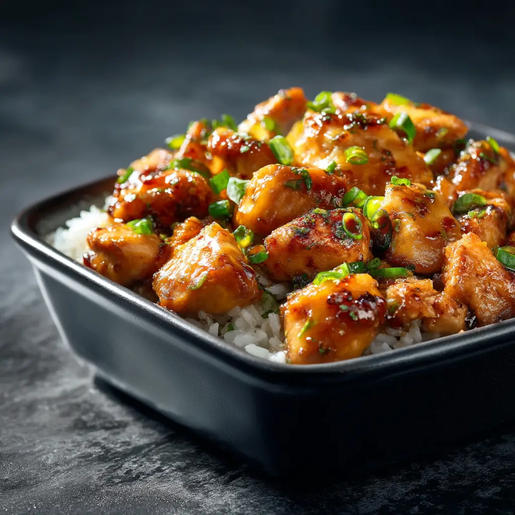 Honey Butter Chicken: The Ultimate 30-Minute Weeknight Dinner 1 A plated serving of Honey Butter Chicken over a bed of fluffy white rice, garnished with sesame seeds. This illustrates a perfect serving suggestion.