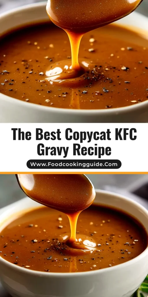 KFC Gravy Recipe: The Ultimate Copycat Guide 3 A bowl of rich, brown gravy made from the copycat KFC Gravy Recipe, with a whisk resting in the bowl, ready to be served.