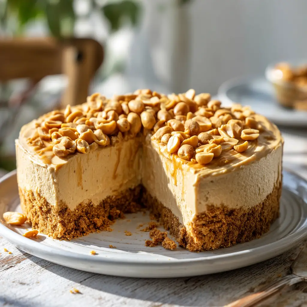 Peanut Butter Cake: The Ultimate Recipe for a Moist & Rich Treat 1 A slice of moist peanut butter cake being lifted from the whole cake, showing the tender crumb and layers.