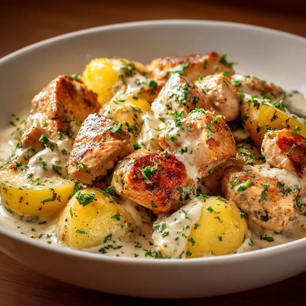 Crockpot Garlic Parmesan Chicken: The Ultimate Creamy Slow Cooker Recipe 1 A close-up shot of shredded Crockpot Garlic Parmesan Chicken, highlighting the texture of the chicken and the rich cream sauce.