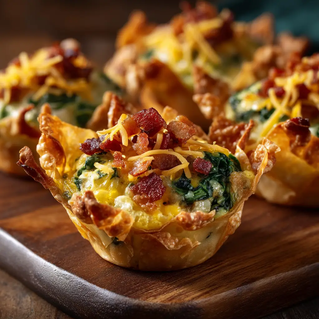 Egg Bite Cups (The Ultimate Guide for Fluffy Bites) 1 A single egg bite cup held up, revealing the delicious interior with bacon and melted cheese.