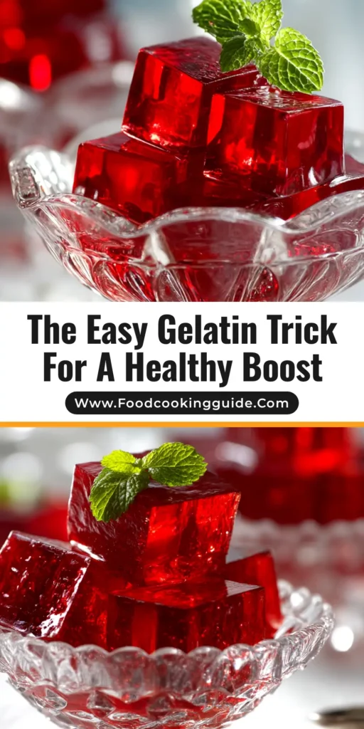 A perfect gelatin recipe resulting in glistening, vibrant red gelatin cubes on a plate. The ultimate guide to homemade gelatin dessert.