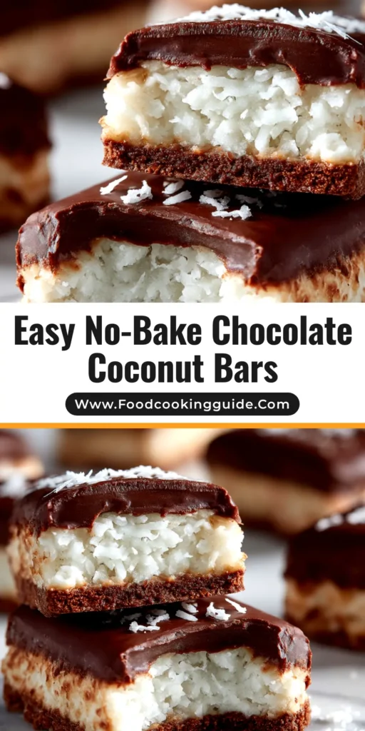 A close-up shot of several homemade bars from the Bounty Bars Recipe, stacked on parchment paper, showing the thick chocolate coating and chewy coconut filling.