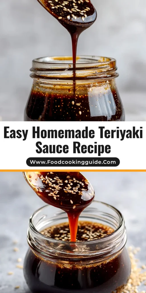 A bottle of dark, glossy sauce next to a bowl, illustrating a delicious homemade teriyaki sauce recipe. The sauce is thick and ready to be used as a glaze.