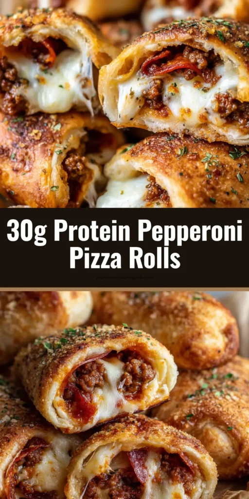 High Protein Pizza Rolls: Flaky, Cheesy, and Macro-Friendly 3 A close up shot of freshly baked High Protein Pizza Rolls, cut in half to show the filling, resting on crinkled brown parchment paper.