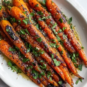 Close-up of bright orange whole baby carrots covered in a glossy oil glaze prior to roasting.