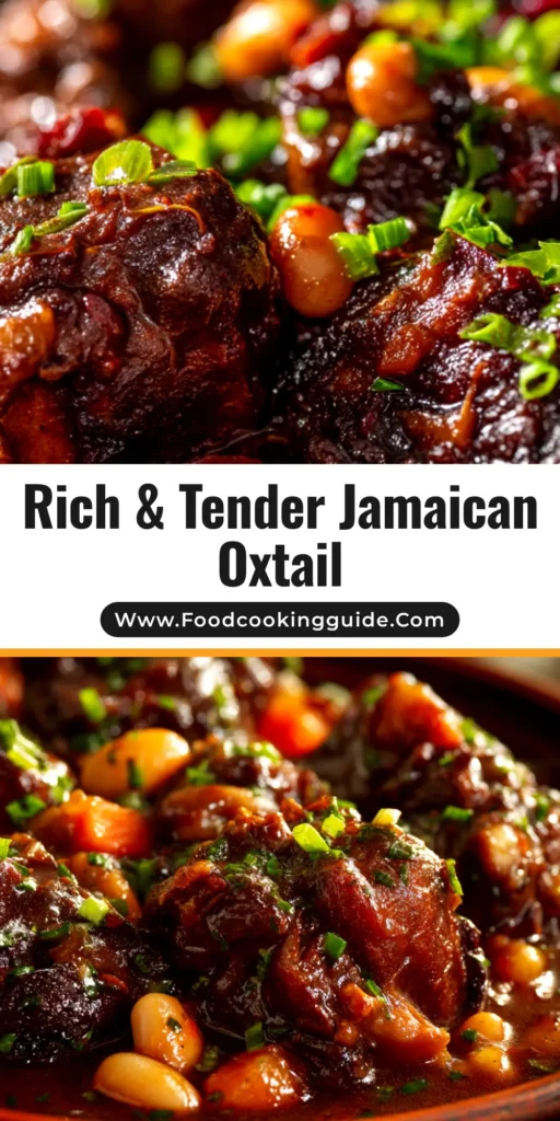 Jamaican Oxtail Recipe: The Ultimate Guide to Authentic Flavor 4 A rich and savory bowl of authentic Jamaican Oxtail Recipe, with tender meat falling off the bone, garnished with fresh herbs. The ultimate guide to making this classic Caribbean dish.
