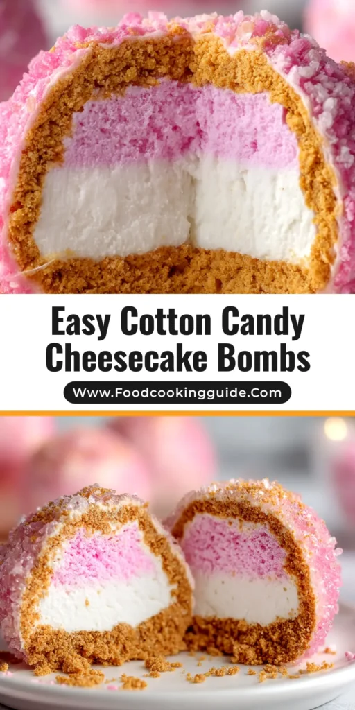 A beautiful slice of no-bake cotton candy cheesecake on a white plate, showing the pink and blue swirls and a fluffy texture.