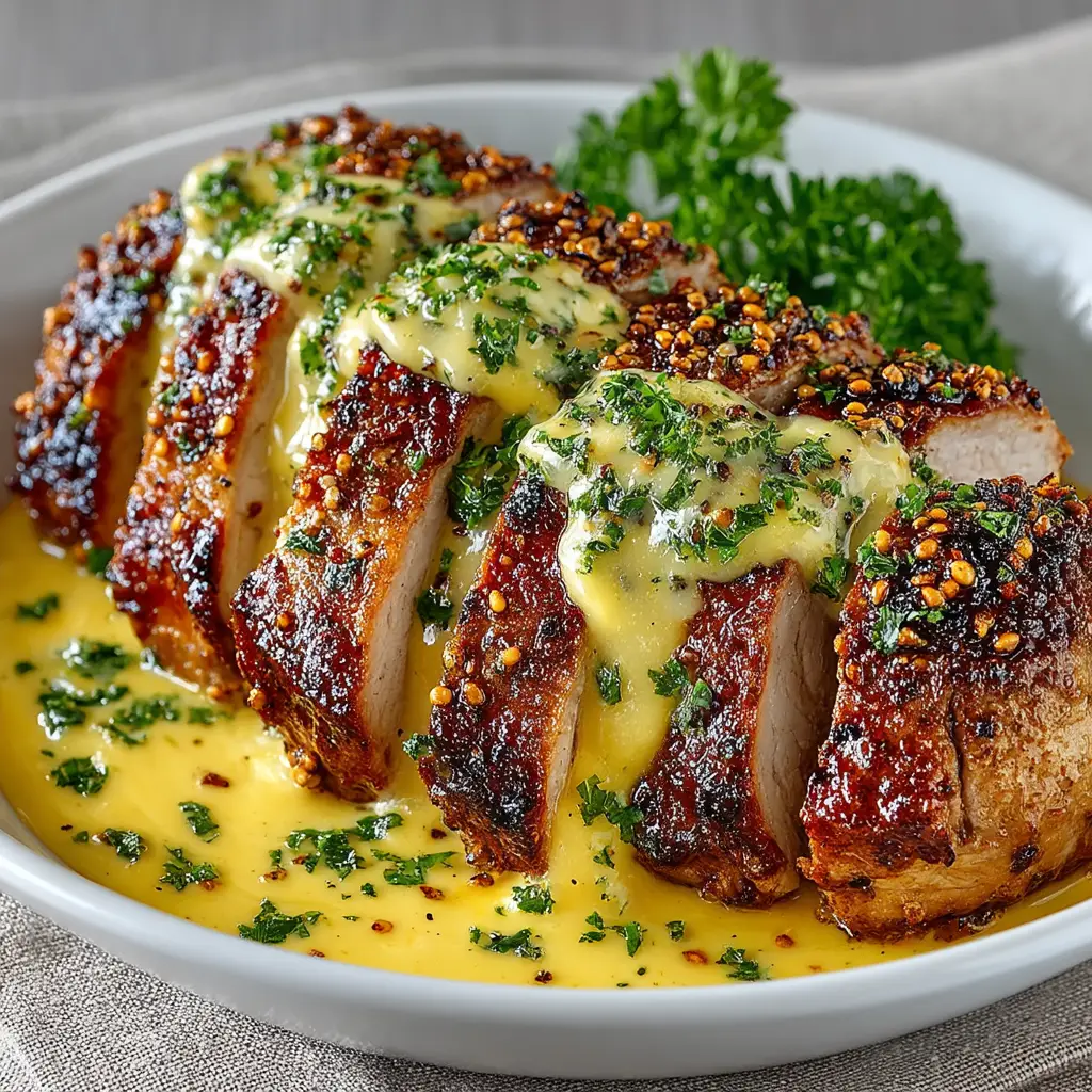 A cast-iron skillet with a whole seared pork tenderloin being placed into the oven, an important step in this pork tenderloin recipe.