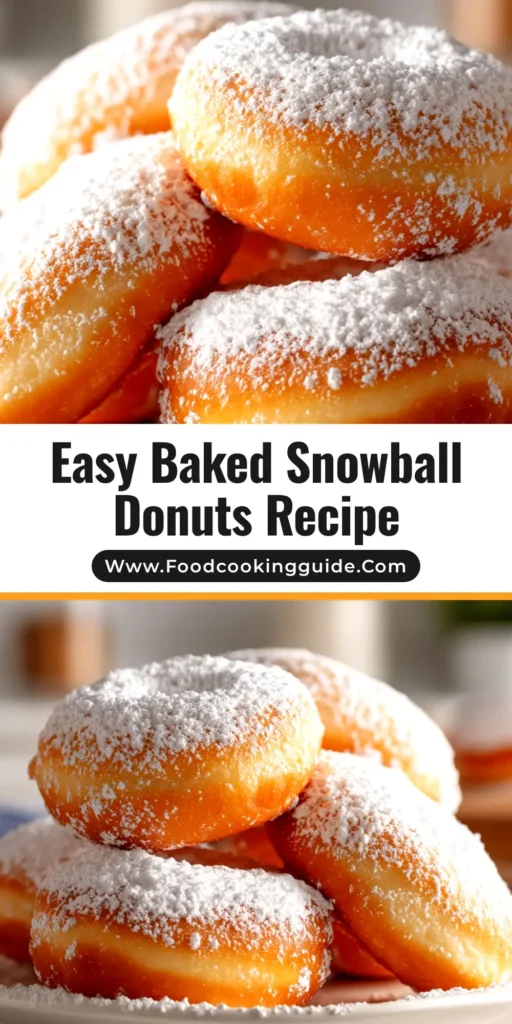 A delectable pile of baked donut holes covered in powdered sugar. This easy Snowball Donuts Recipe is perfect for a quick and delicious homemade treat.