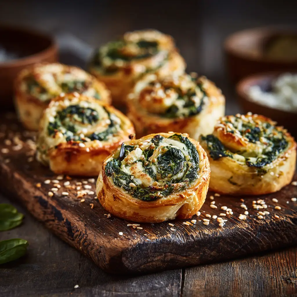 A savory ricotta and spinach roll sliced open to show the creamy and delicious filling inside.