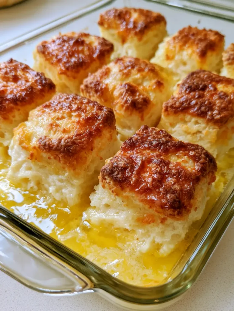 High-angle shot of tall square-cut Butter Swim Biscuits showing craggy toasted tops and white soft sides.