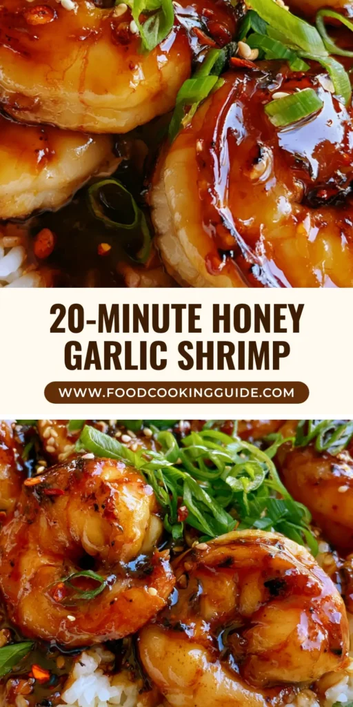 Honey Garlic Shrimp: The Ultimate 15-Minute Sticky Glazed Seafood Dinner 3 A top-down view of Honey Garlic Shrimp with visible char marks on a bed of jasmine rice, garnished with green onions and sesame seeds in a white bowl.