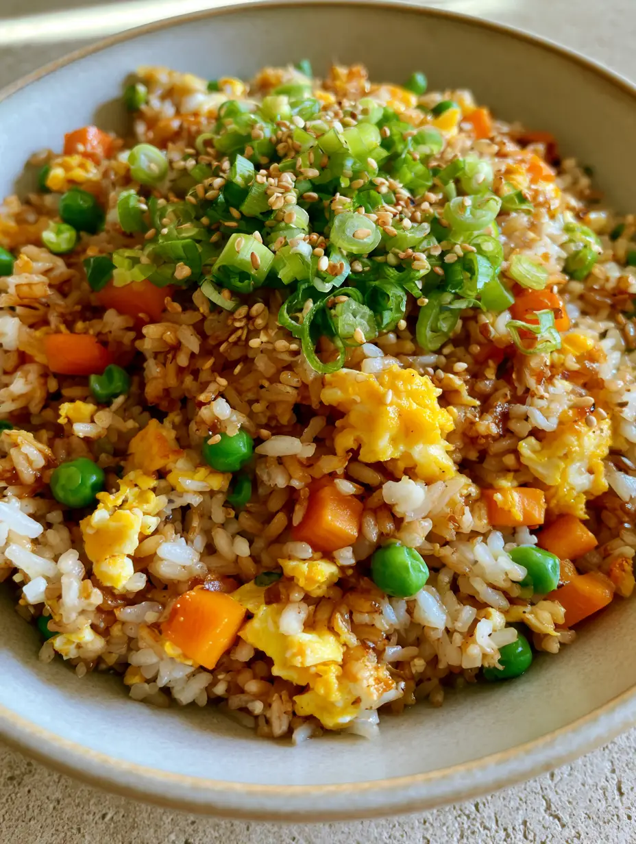 Egg Fried Rice Recipe: The Ultimate Guide to Wok-Toasted Perfection 4 Smartphone photo of individual grains of long-grain rice coated in savory brown sauce with fluffy egg bits. (Egg Fried Rice Recipe)