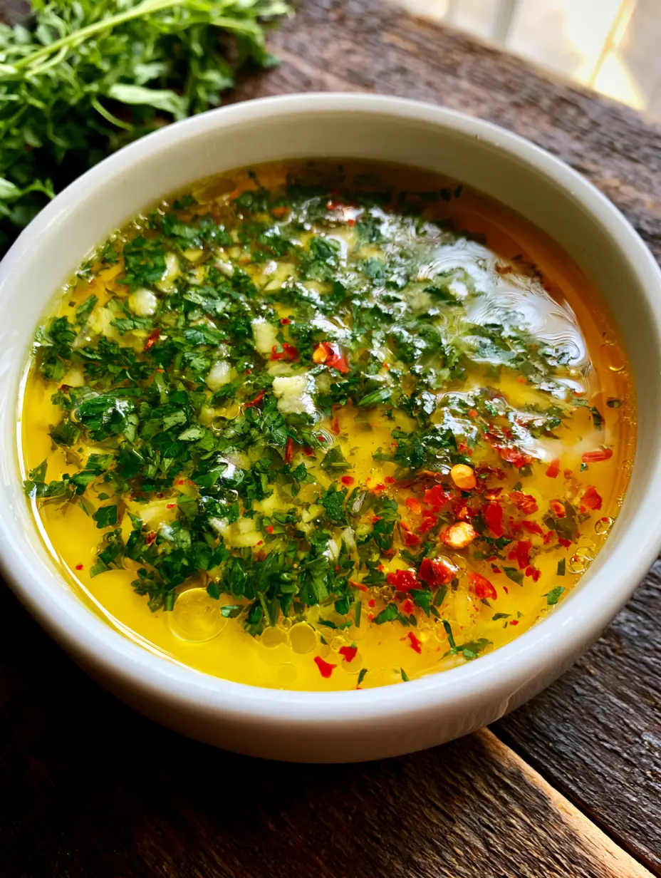 A handheld smartphone photo of a white ceramic dipping bowl filled with golden Cowboy Butter Recipe on a dark rustic table.