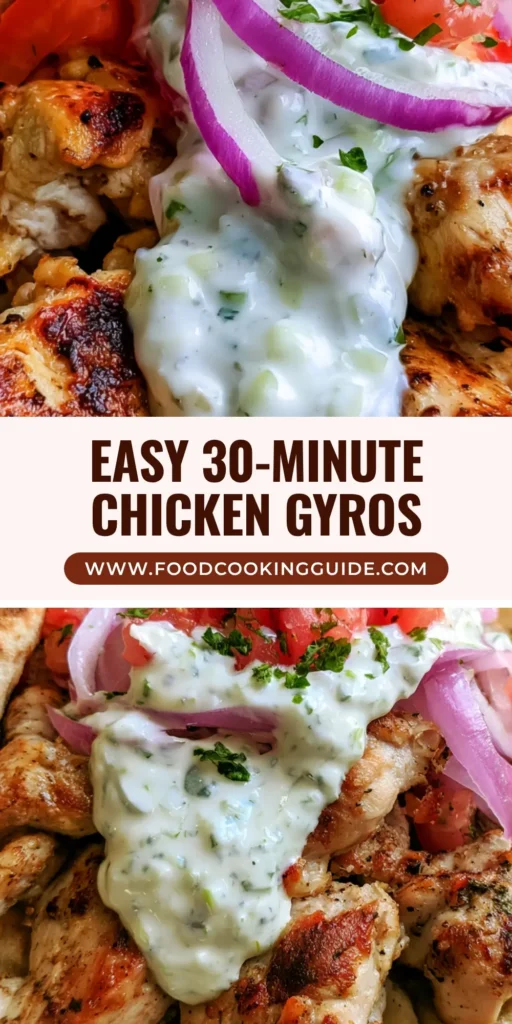A close-up handheld smartphone photo of Greek Chicken Gyros wrapped in a charred pita with seared chicken and thick tzatziki.